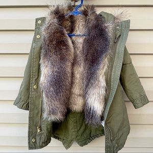 Gap Kids hooded parka with detachable faux fur vest
